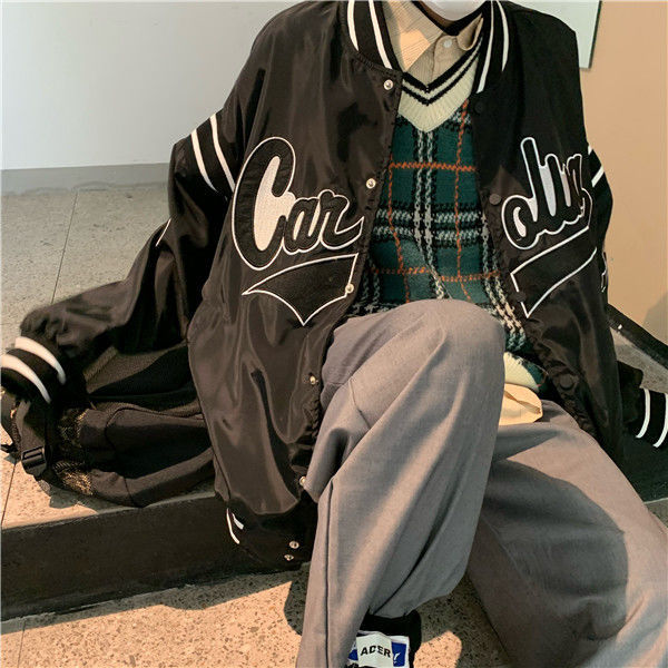 Giacca da baseball in stile Harajuku vintage da donna