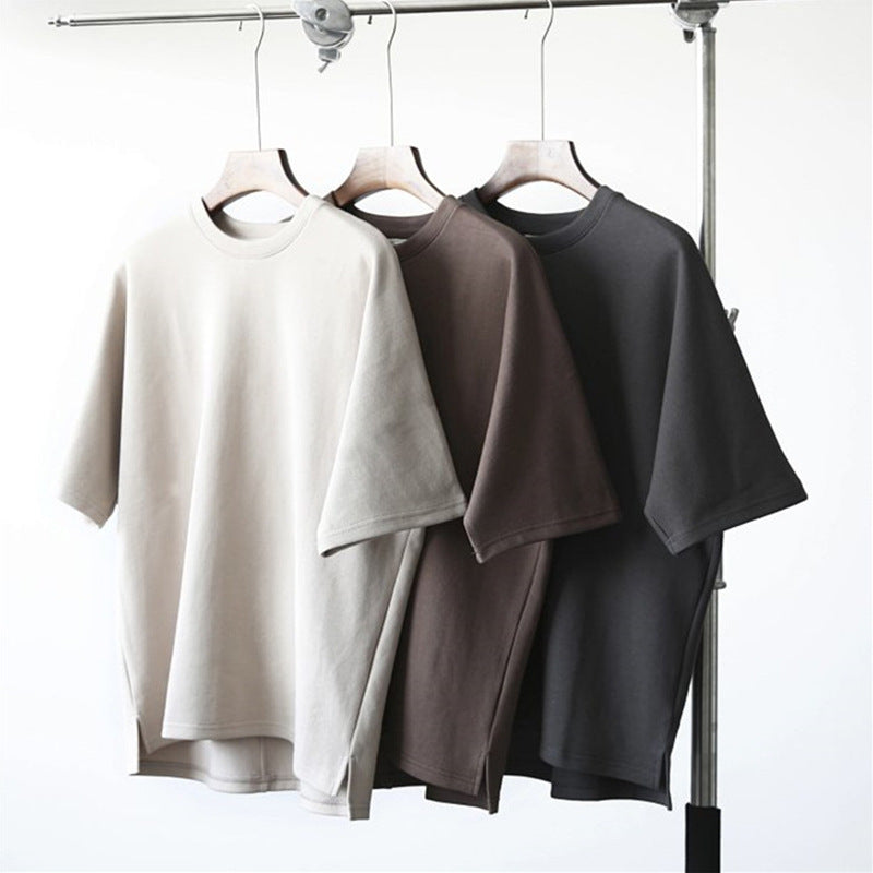 T-shirt air cotton piqué over size 280 g con maniche corte