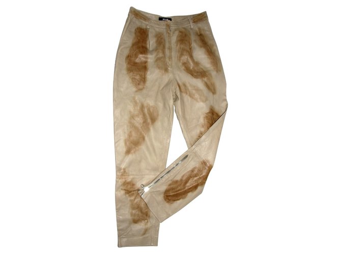 Just Cavalli Pantaloni di pelle Marrone Beige