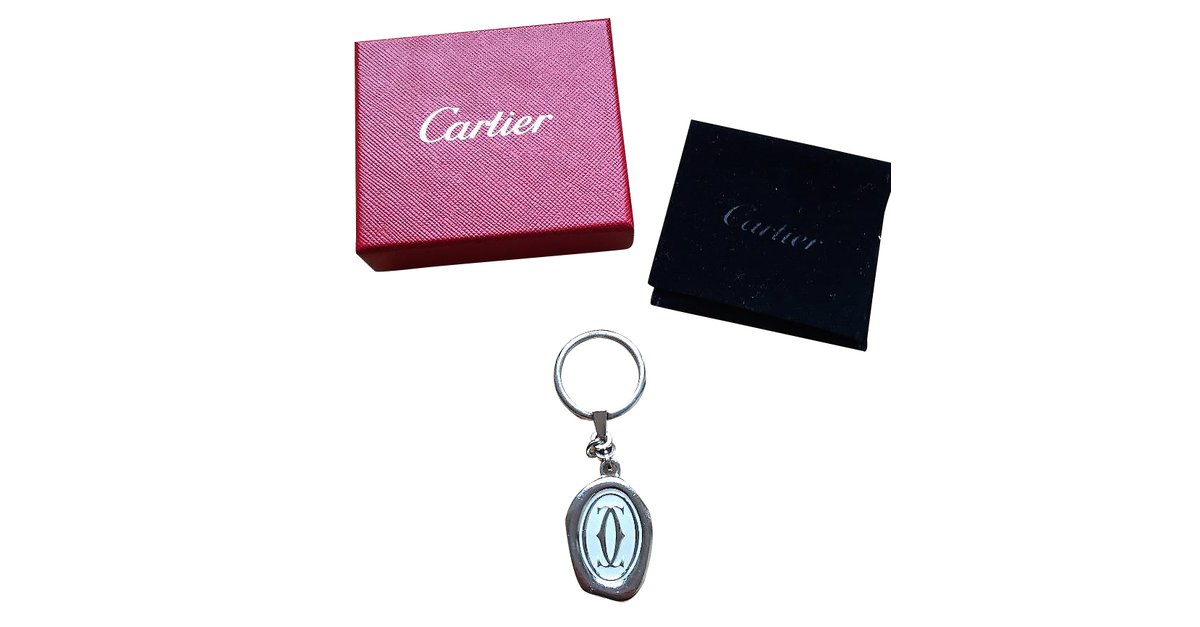 Portachiavi vintage Cartier con scatola Argento