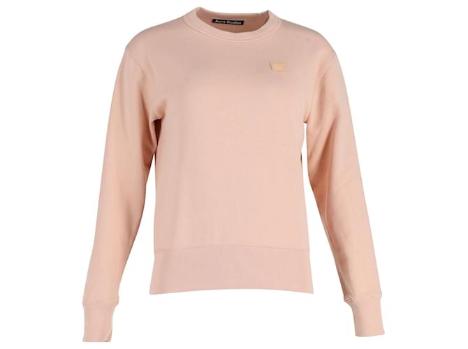 Felpa con patch viso di Acne Studios in cotone rosa