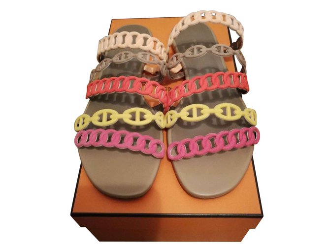 Sandali Hermès Multicolore Beige