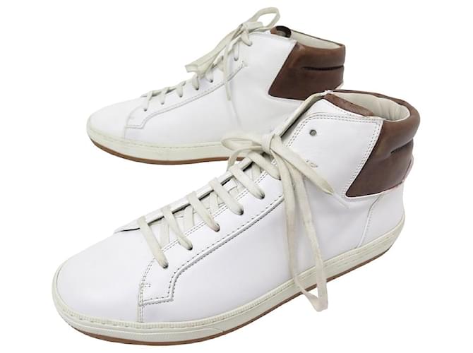 SCARPE SNEAKER BERLUTI 9 43 SNEAKERS ALTE IN PELLE BIANCA Bianco
