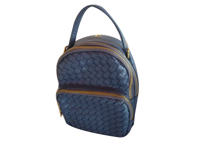 Autre Marque Zaino in pelle mini Blu