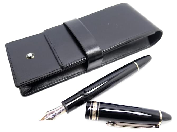 NUOVA PENNA STILOGRAFICA MONTBLANC MEISTERSTUCK LEGRAND ORO + CUSTODIA 3 PENNE A PENNA Nero