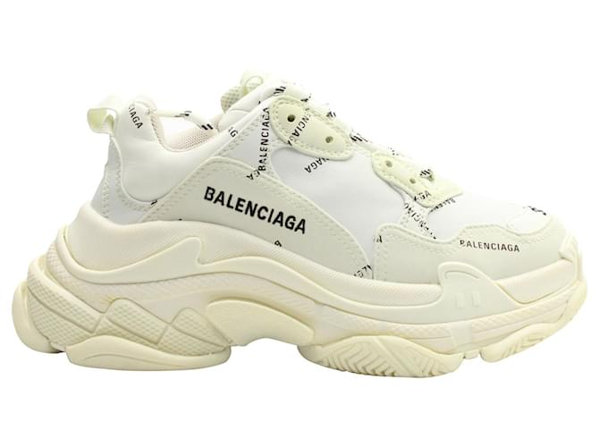 Everyday Sneakers Balenciaga Triple S Logo allover in poliuretano bianco