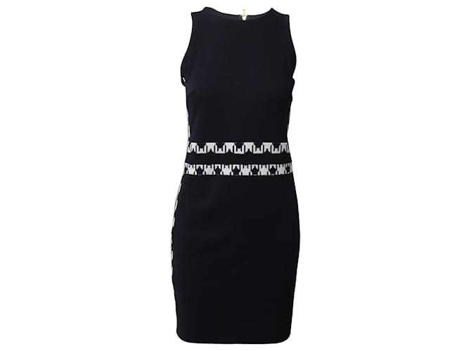 Abito tubino Michael Kors con finiture a contrasto in viscosa blu navy