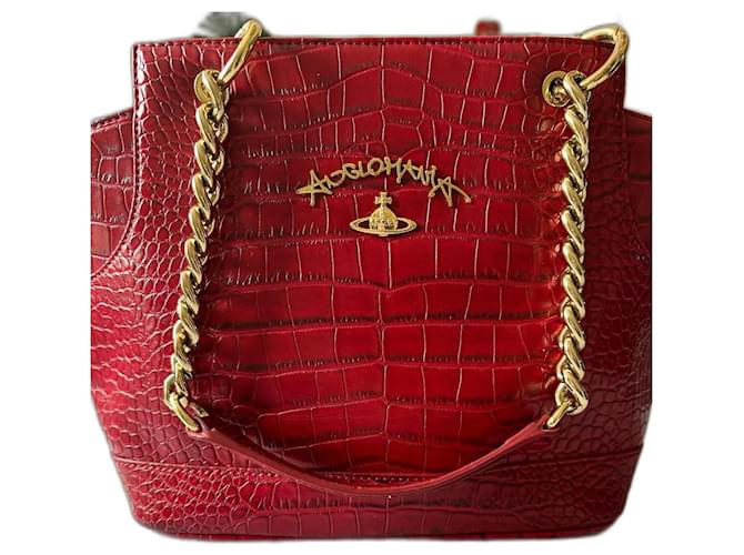 Vivienne Westwood Anglomania Borsa in coccodrillo Rosso