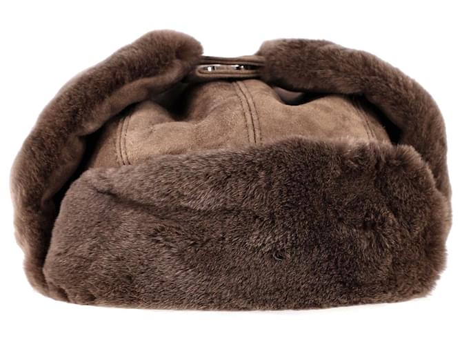 Cappello Invernale Loro Piana in Camoscio Marrone