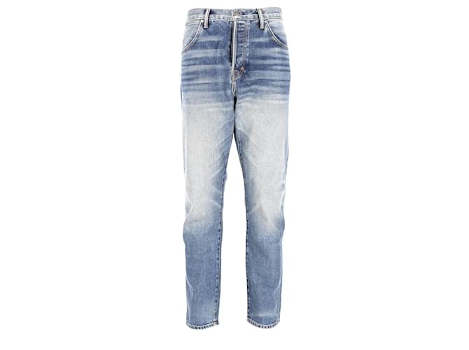 Jeans denim a gamba dritta Tom Ford in cotone blu