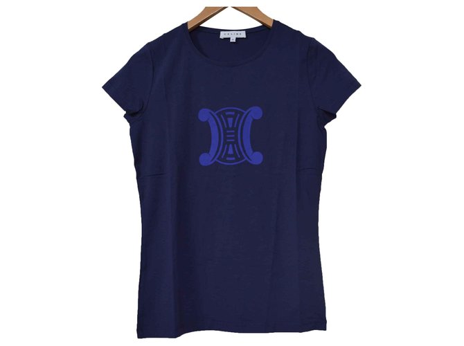 Céline T-Shirt Blue T-Shirt Tee Taglia M MEDIA