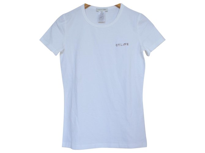 Maglietta bianca Céline T-shirt taglia S SMALL Bianco