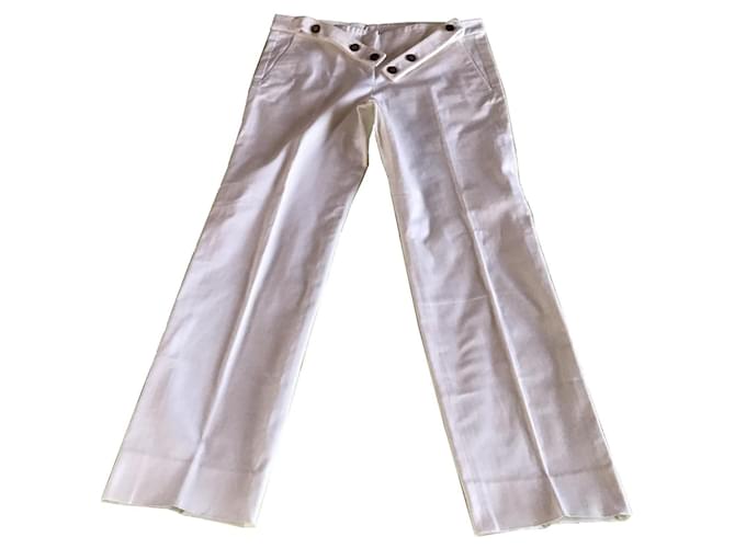 Yves Saint Laurent Pantaloni, ghette Bianco