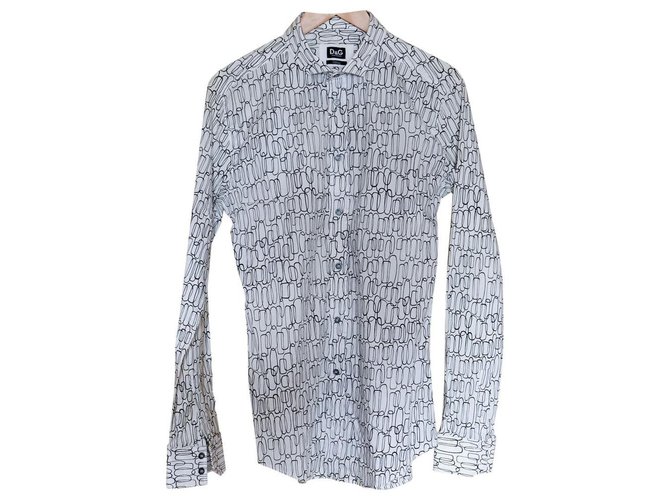 D&G Camicia D & G con disegni arrotondati Bianco