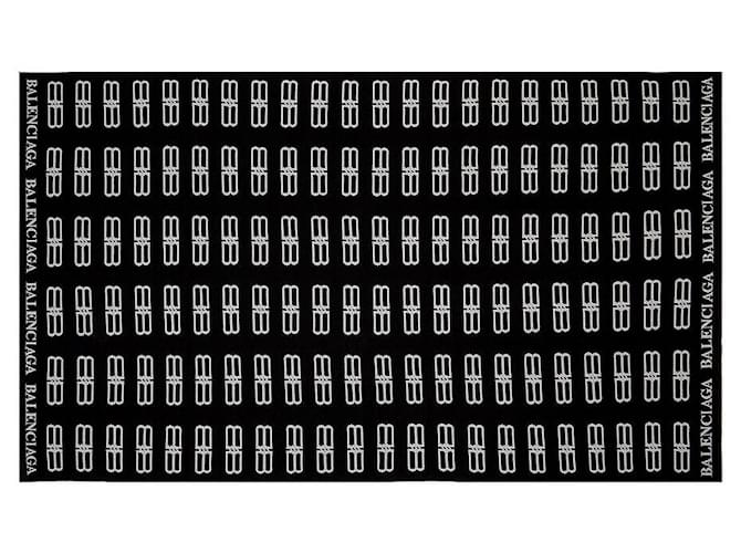 Blanket NUOVA SCIARPA BALENCIAGA STOLA COPERTA SCIARPA BB 719229 Lana nera Nero