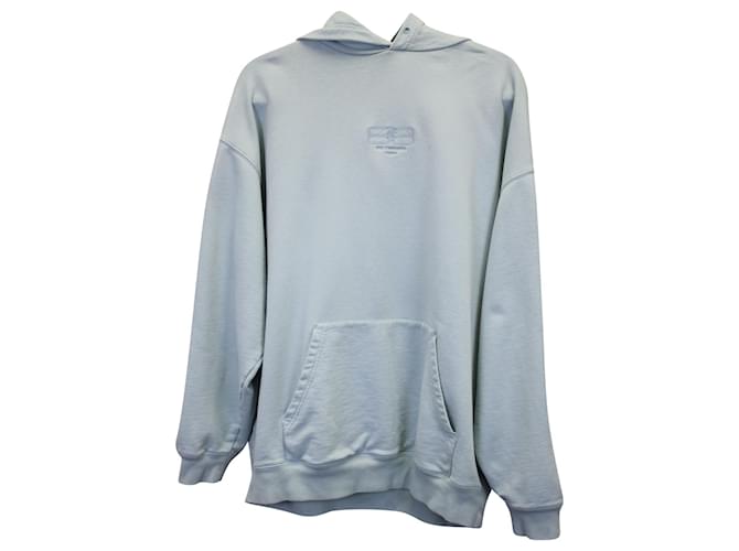 Felpa con cappuccio Balenciaga BB Paris ricamata in cotone verde menta