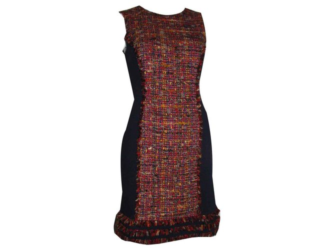 Diane Von Furstenberg DvF Jacey Tweet Dress Blu Multicolore