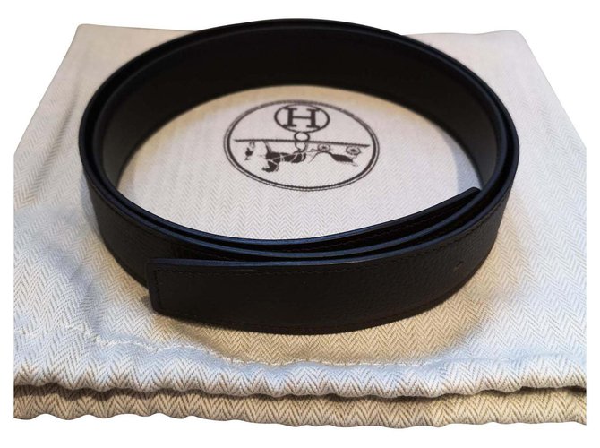 Cintura in pelle Hermès 32MM Nero Marrone scuro