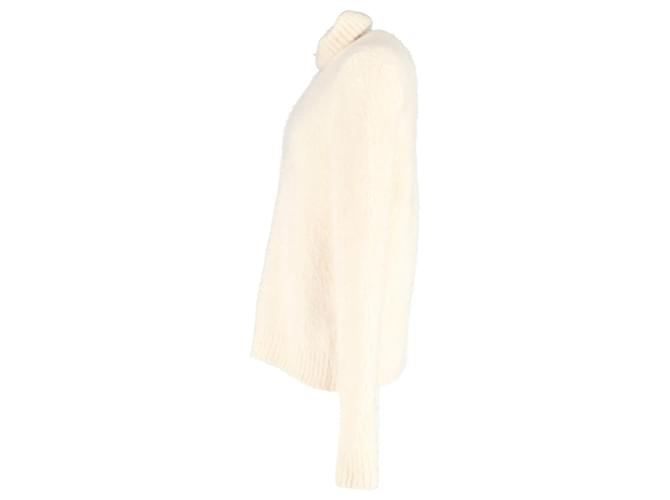 Maglione dolcevita sfumato Saint Laurent in lana color crema Bianco Crudo