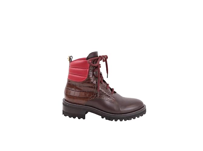 Autre Marque Stivali in pelle con lacci Blu navy