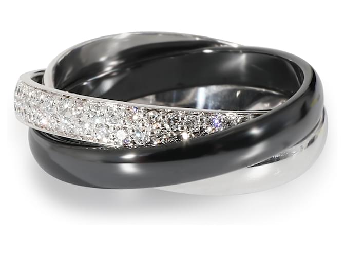 Anello Trinity Di Cartier In Ceramica, Piccolo modello (ORO BIANCO)