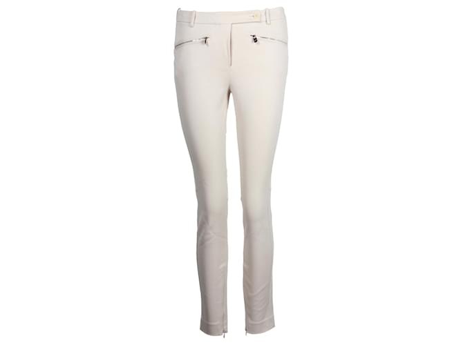 Pantaloni skinny con tasca con cerniera Loro Piana in cotone color crema Bianco Crudo