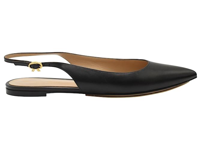 Slingback Gianvito Rossi in pelle nera Nero