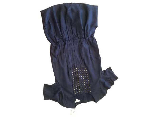 Autre Marque ABITO GIRL CHLOE BLU MARINO CON RIVETTO , plissettato .Vita bassa ,6/8/12/14 Anni. Blu navy