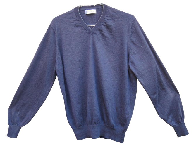 Maglia Brunello Cucinelli in cashmere e seta Blu