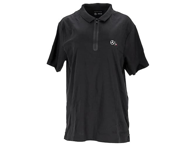 Tommy Hilfiger Polo da uomo con mezza zip Mercedes Benz Nero