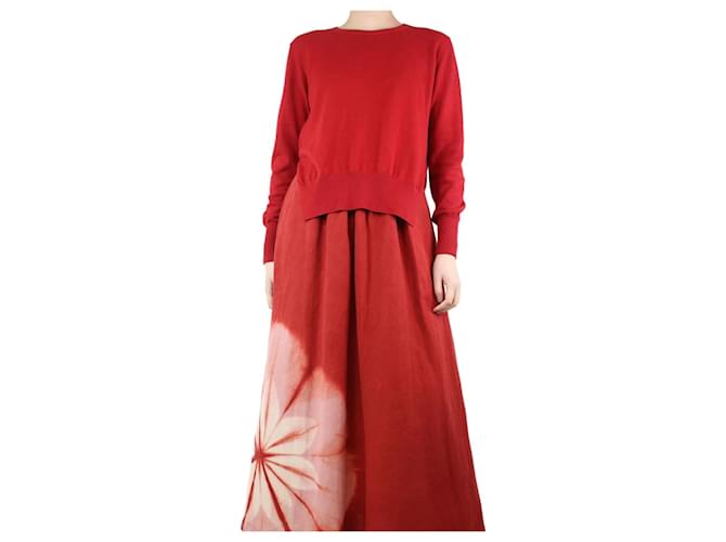 Isabel Marant Etoile Maglione rosso con spacco laterale - taglia UK 10