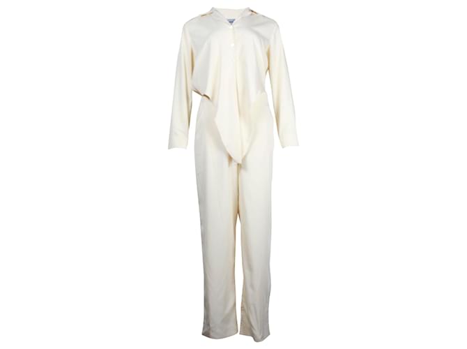 Tuta Nanushka con allacciatura sul davanti in Lyocell avorio Bianco Crudo