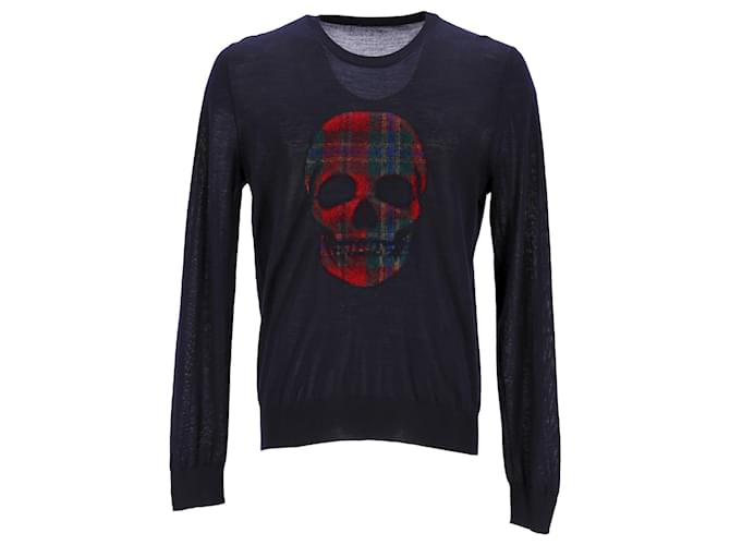 Maglione Alexander McQueen Con Motivo Teschio In Lana Nera Nero