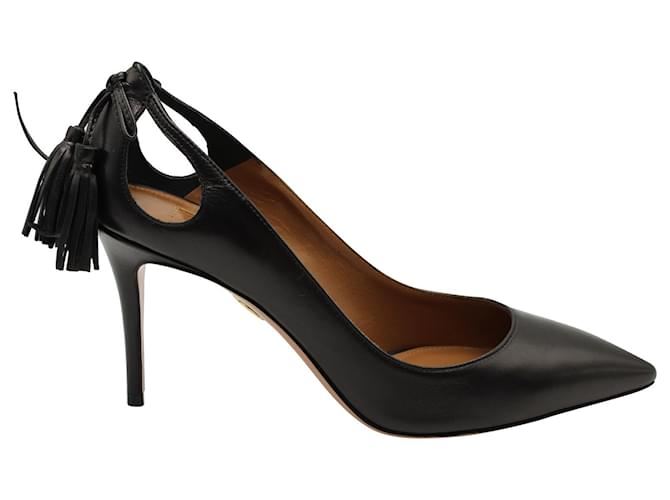 Aquazzura Forever Marilyn 85 Décolleté in Pelle Nera Nero