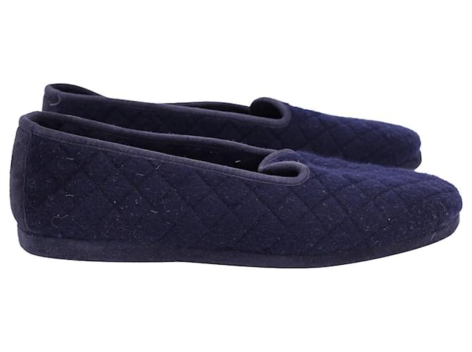 Pantofola Classica Loro Piana in Cashmere Blu Navy