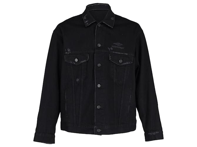 Balenciaga 3Giacca B Sports Icon in denim nero