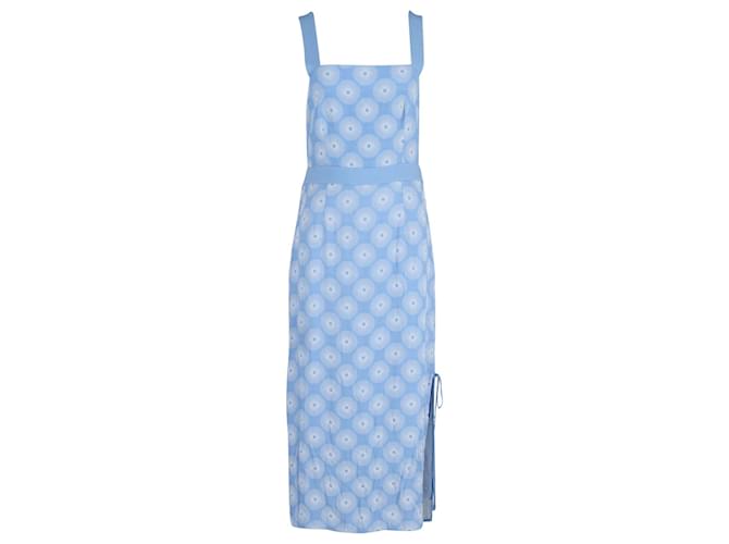 Abito midi con apertura sul retro di Diane Von Furstenberg in poliestere blu