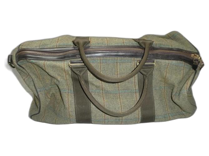 Autre Marque borsone da viaggio Holland et Holland in tweed con tracolla Cachi