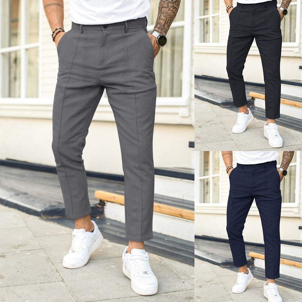 Pantalone casual skinny in tinta unita da uomo