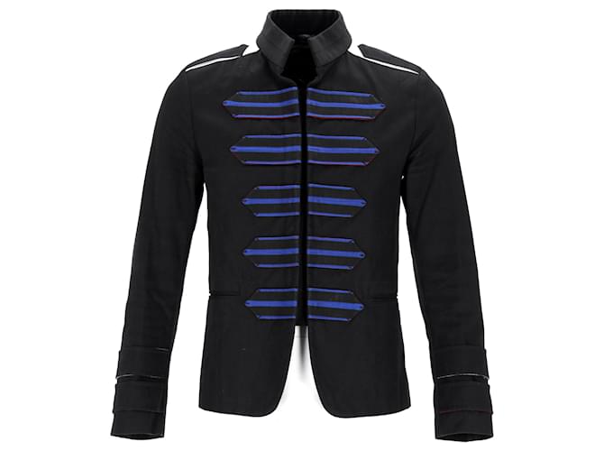 Valentino Garavani Giacca militare Valentino con ricamo drago in cotone nero