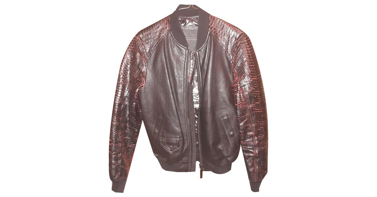 Philipp Plein giacca di pitone Nero Rosso