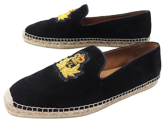 SCARPE CHRISTIAN LOUBOUTIN ESPADRILLAS NANOU ORLATO 42 CAMOSCIO + SCATOLA Nero