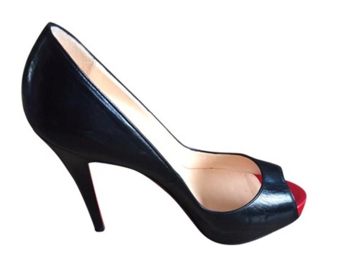 Christian Louboutin Louboutin Very Prive Leather Pumps Mate Rare Nero
