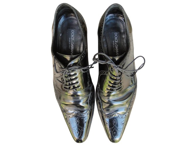 Derby in pelle verniciata Dolce & Gabbana Nero