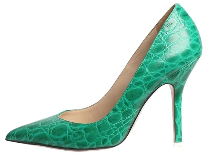 Attico Scarpe con tacco a punta con stampa animalier verde - taglia EU 37