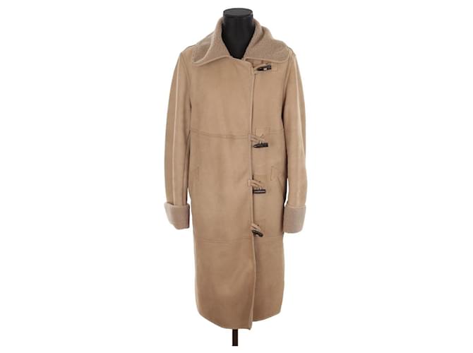 Max Mara cappotto rifinito in pelle Beige