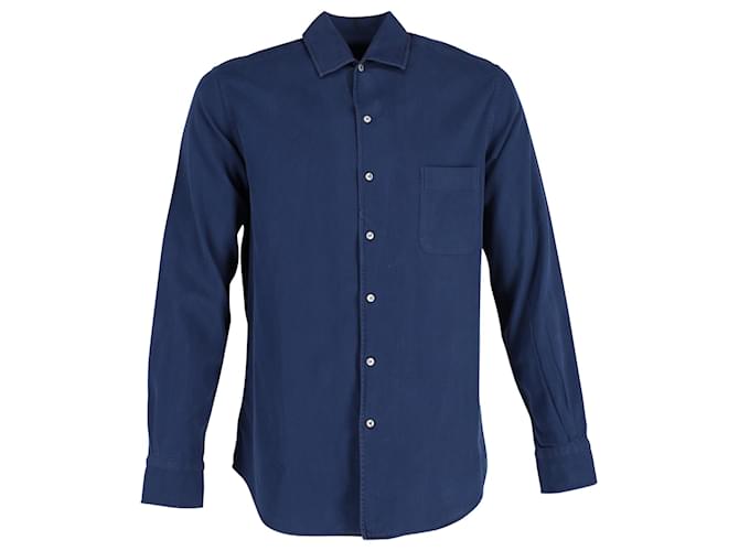 Camicia Loro Piana André in cotone Blu Navy