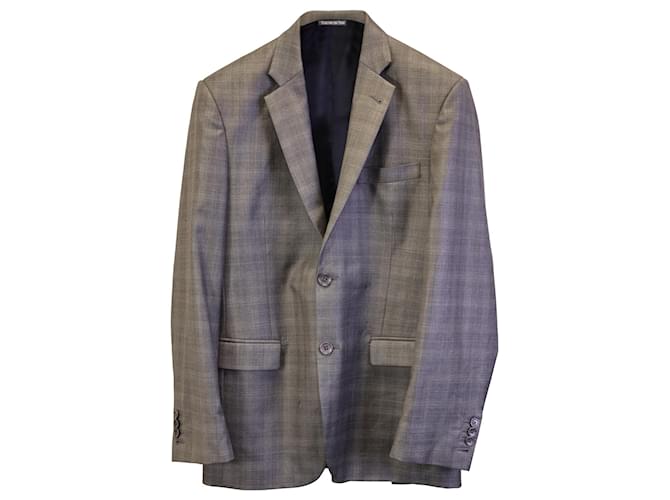 Blazer scozzese Loro Piana in lana grigia Grigio