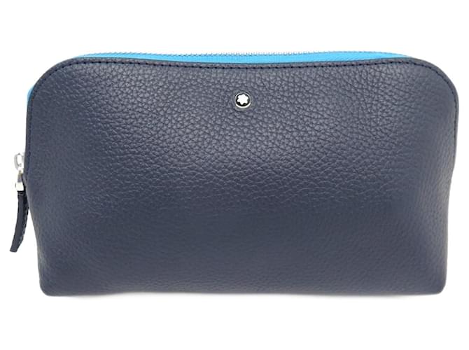 NUOVO MONTBLANC MEISTERSTUCK SOFT GRAIN MY OFFICE KIT MB124121 PELLE BLU