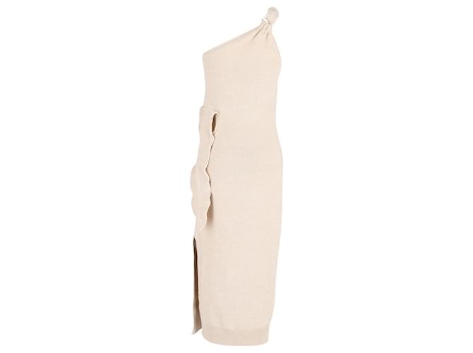 Abito midi Jacquemus La Robe Maille Noeud in poliammide beige